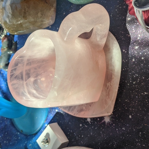 Other - Heart rose quartz tea cup and saucer